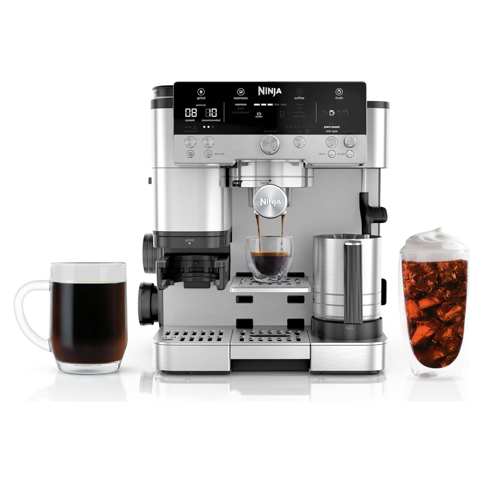 Máquina de Espresso Ninja ES601, 3 en 1, Automática, Plata