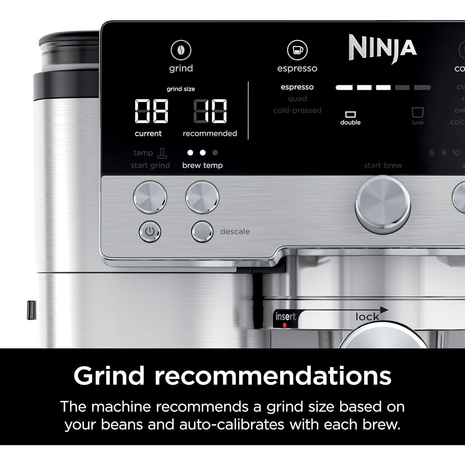 Máquina de Espresso Ninja ES601, 3 en 1, Automática, Plata