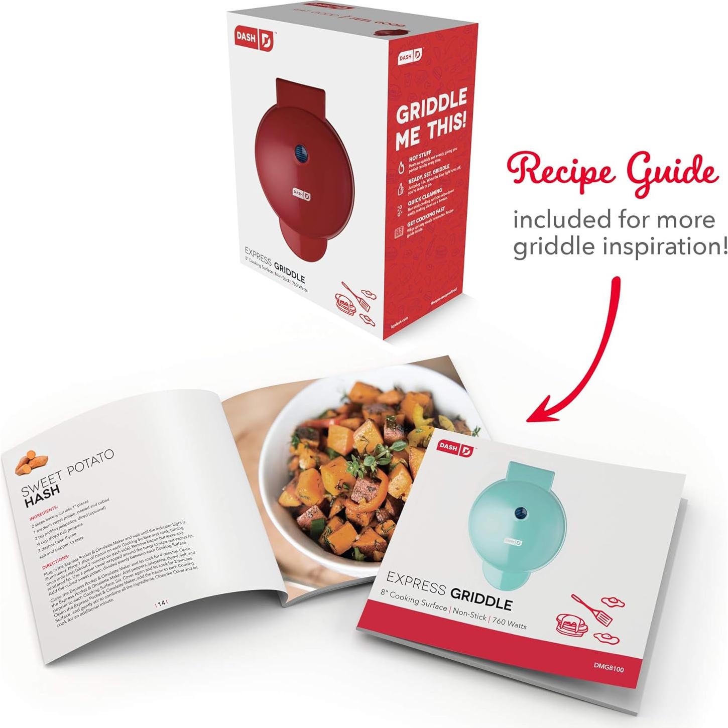 Plancha Eléctrica DASH 20 cm Redonda para Panqueques y Más