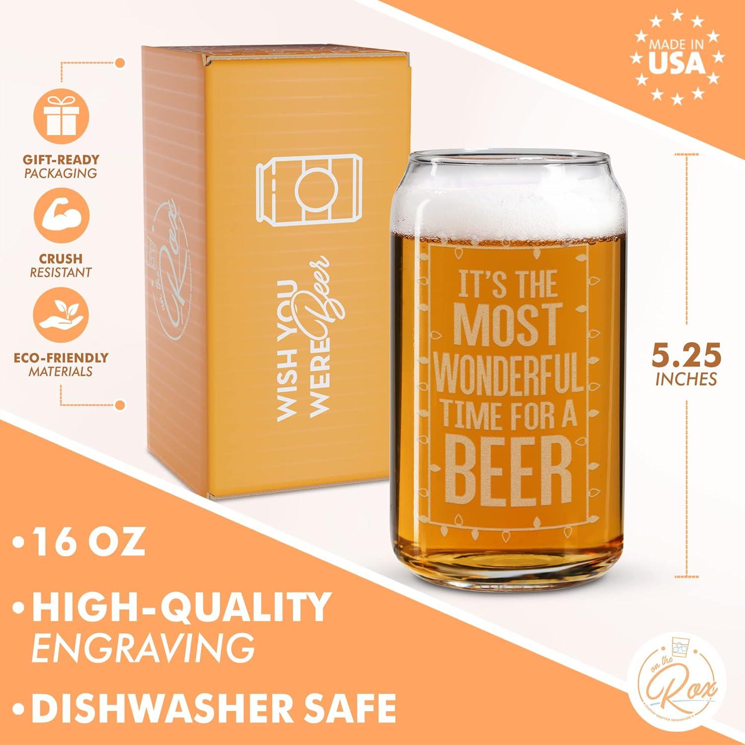 Vaso de Cerveza On The Rox - Navidad - Reutilizable 0.35 kg