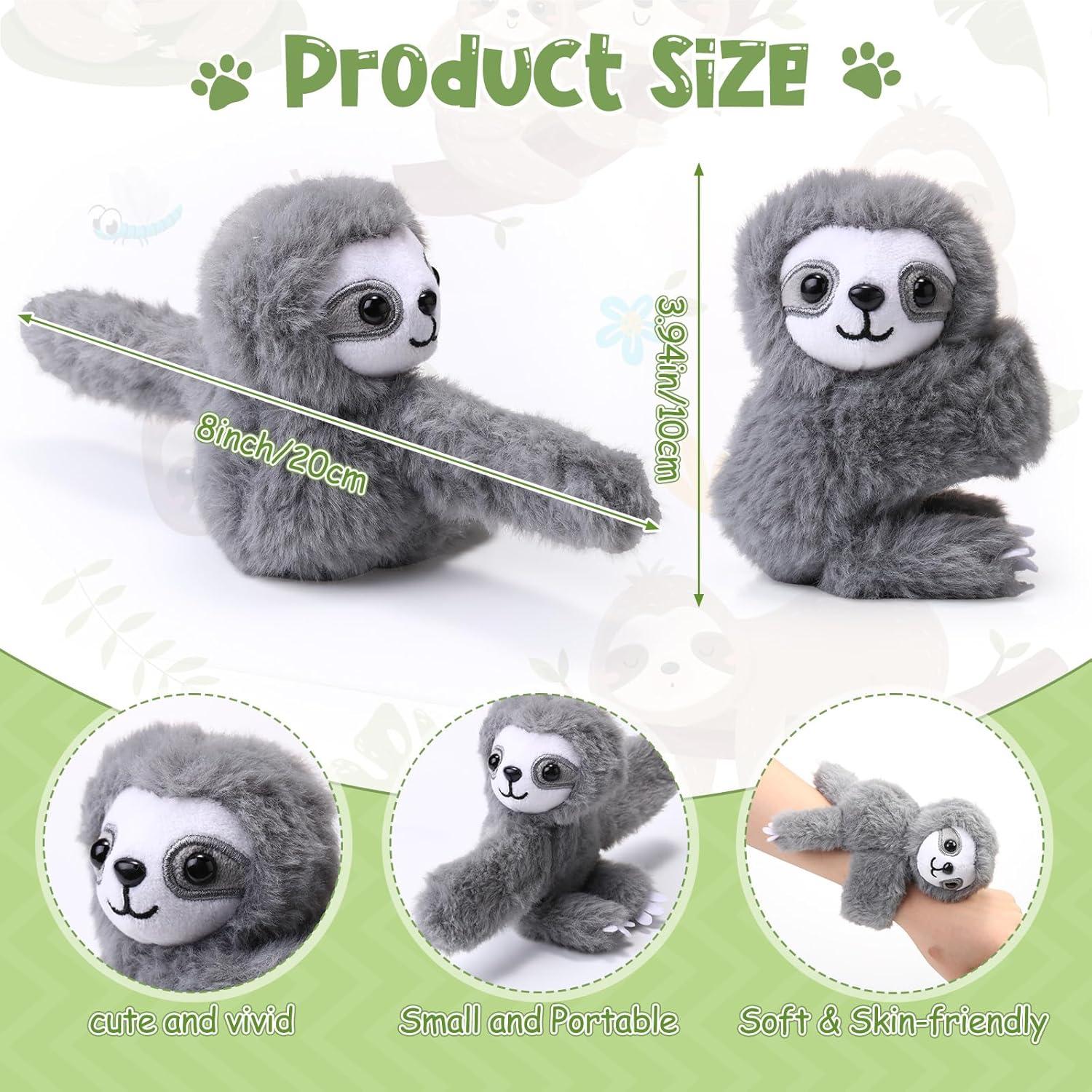 Liliful 8 Pulseras de Peluche de Perezoso 20 cm para Niños