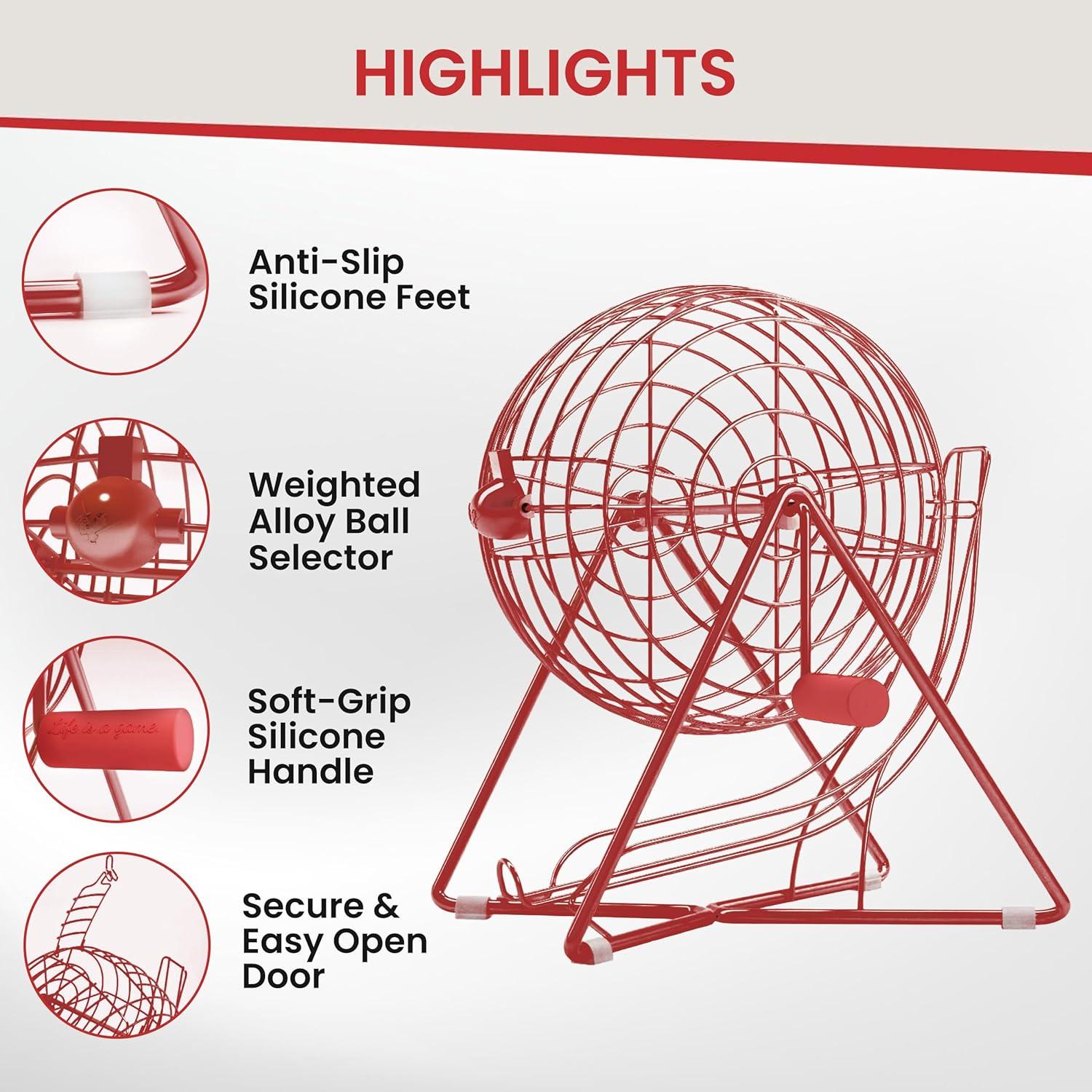 Juego de Bingo MR CHIPS con Jaula de Acero y 300 Fichas