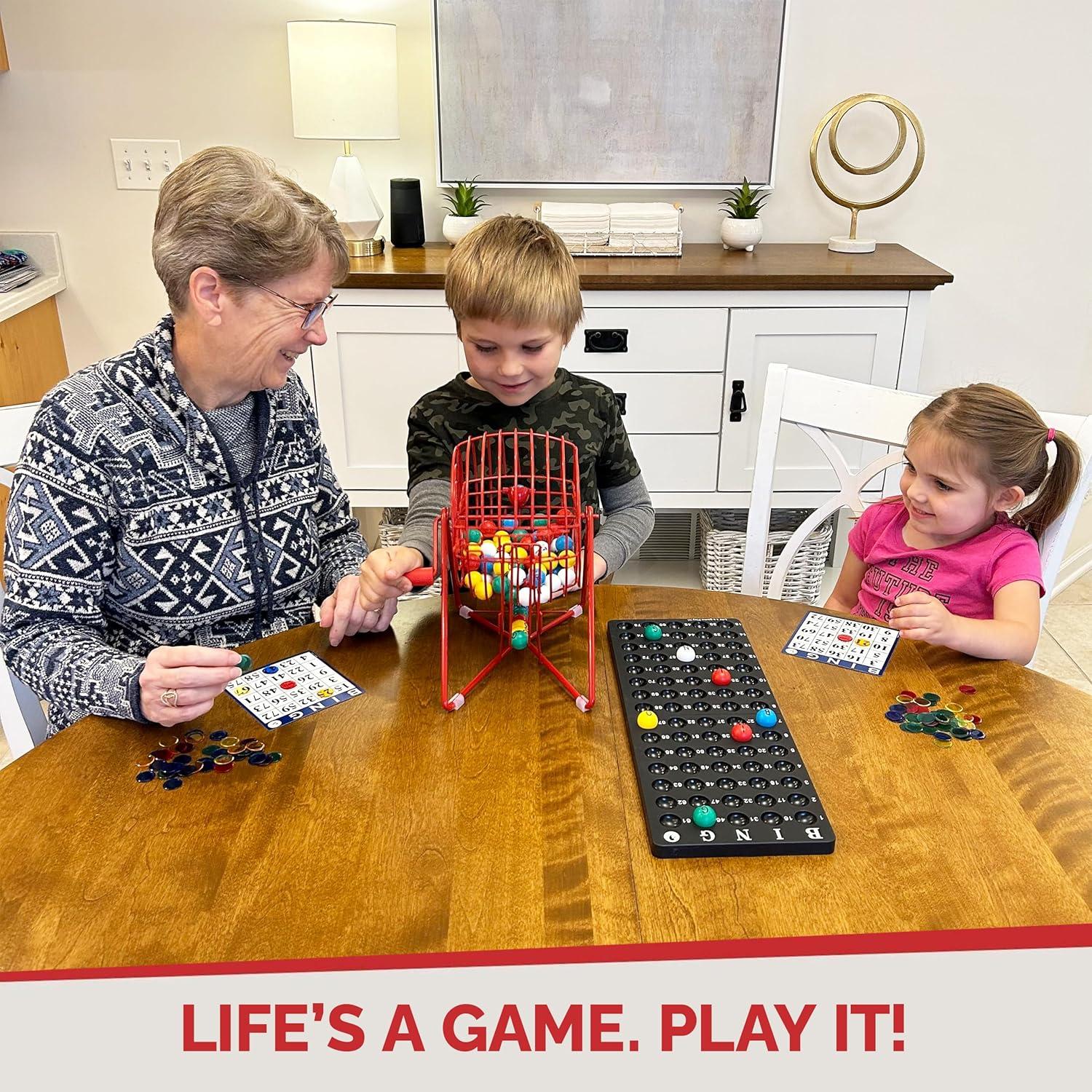 Juego de Bingo MR CHIPS con Jaula de Acero y 300 Fichas