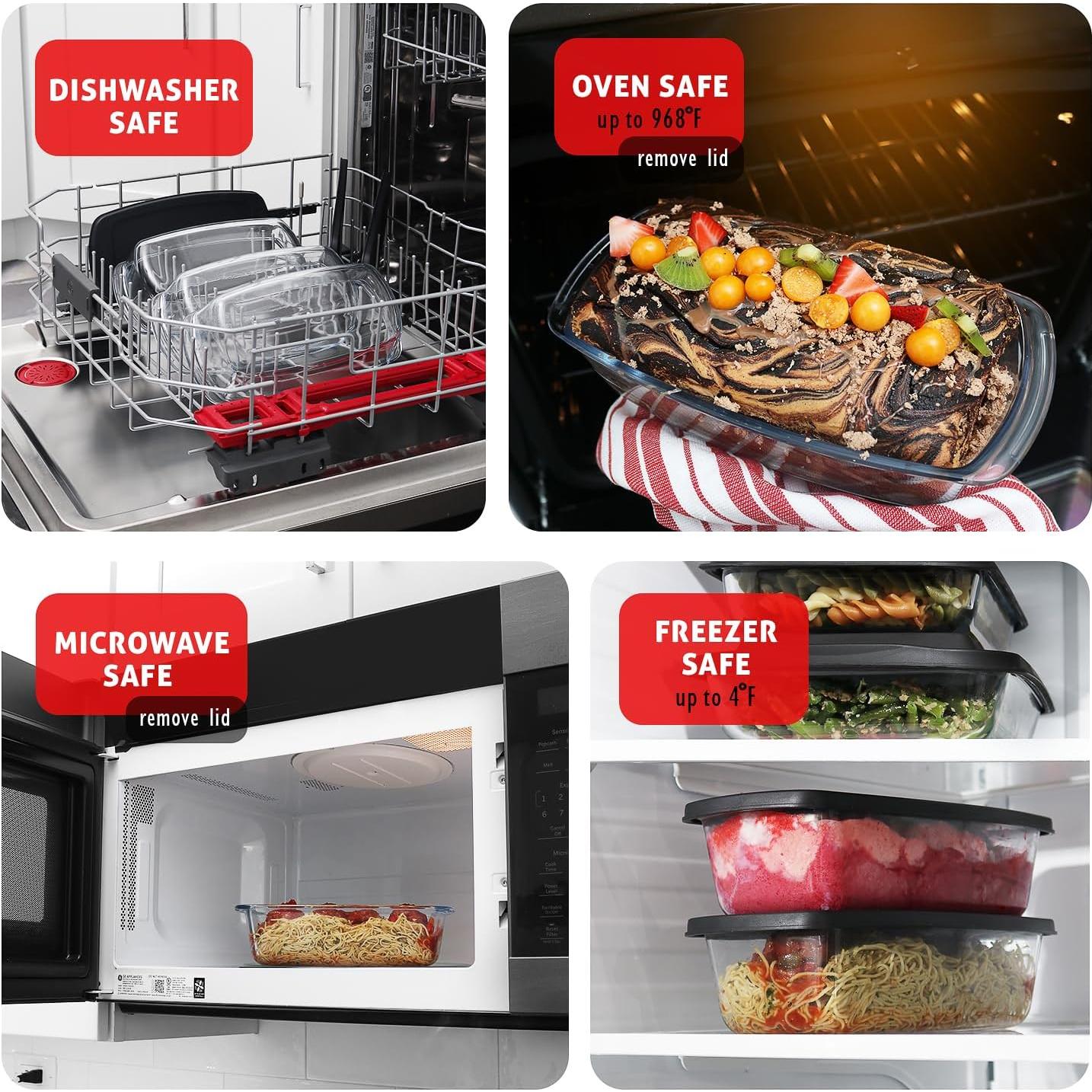 Bandejas de vidrio EATEX para hornear pan 1.8L, 3 piezas