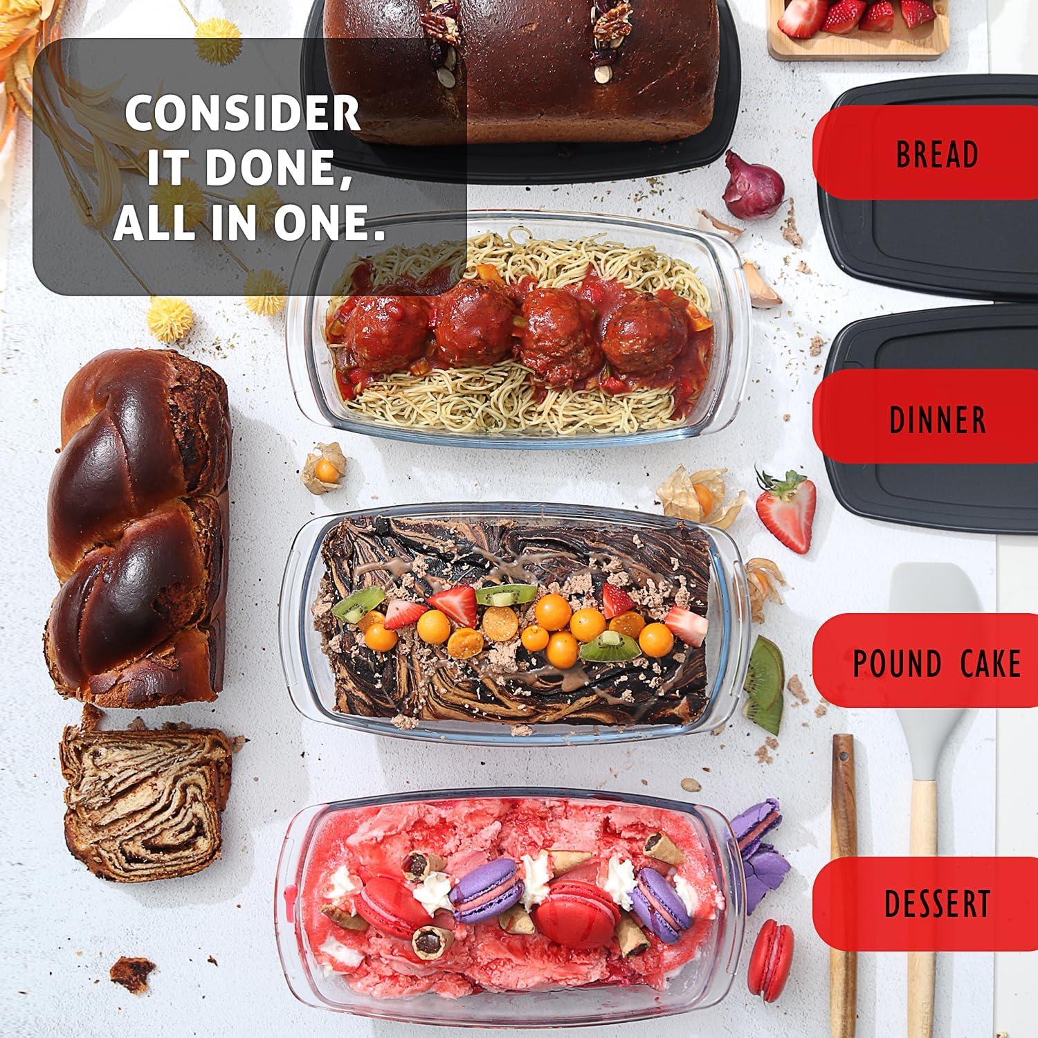 Bandejas de vidrio EATEX para hornear pan 1.8L, 3 piezas