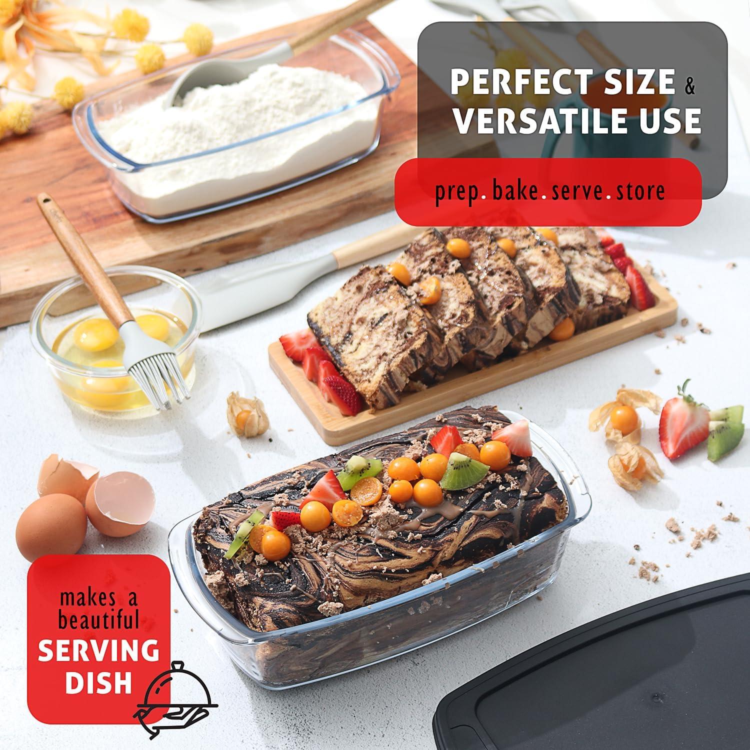 Bandejas de vidrio EATEX para hornear pan 1.8L, 3 piezas