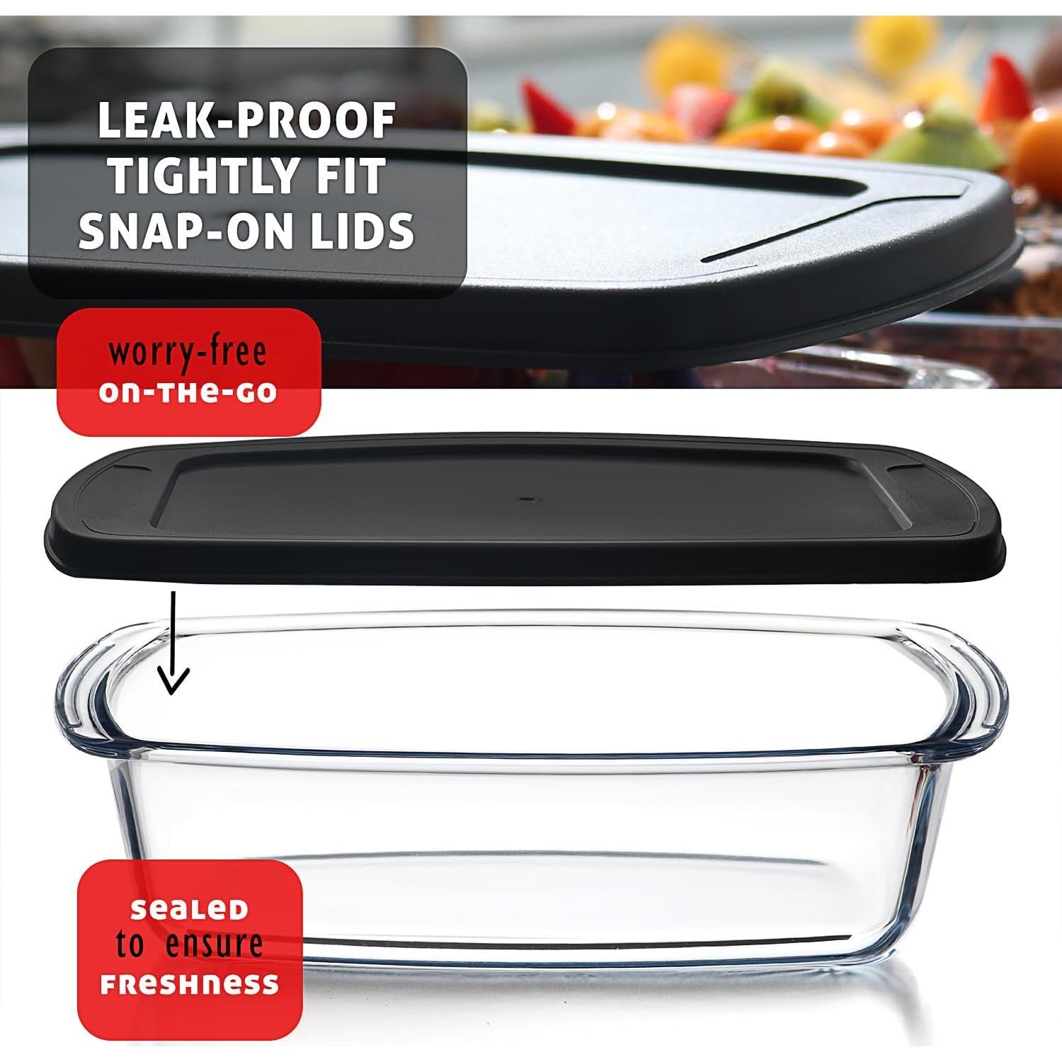 Bandejas de vidrio EATEX para hornear pan 1.8L, 3 piezas