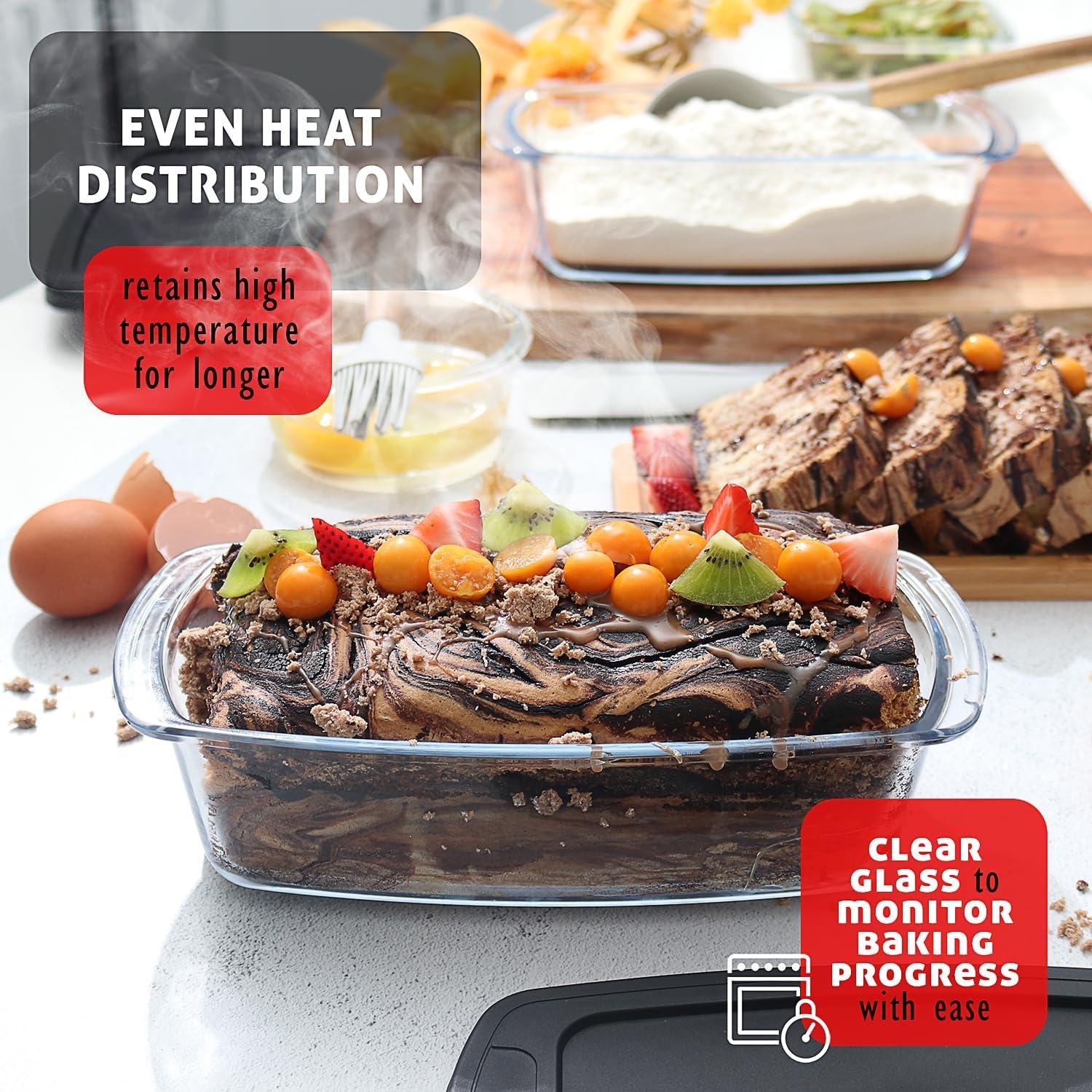 Bandejas de vidrio EATEX para hornear pan 1.8L, 3 piezas