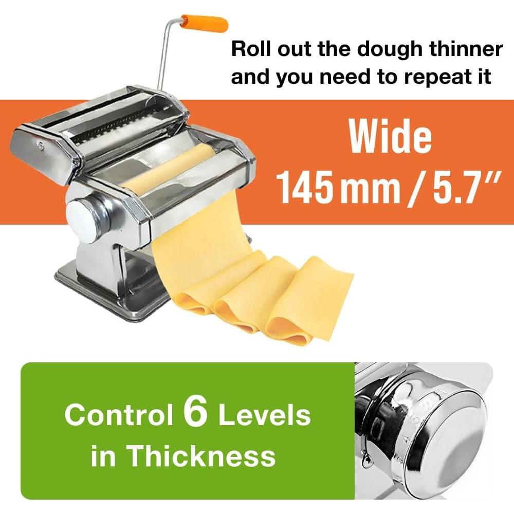 Máquina de Pasta Manual Japard, 6 Grosor Ajustable, 2-4 mm