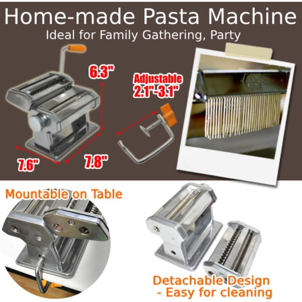 Máquina de Pasta Manual Japard, 6 Grosor Ajustable, 2-4 mm