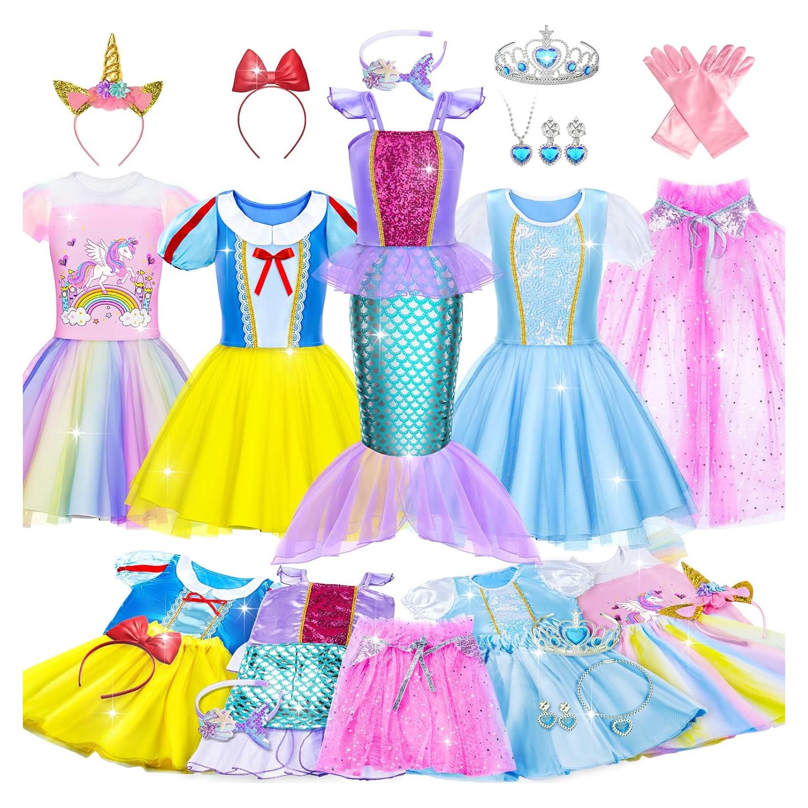 Vestido de Princesa para Niñas Tlooe - Disfraz 3-8 Años