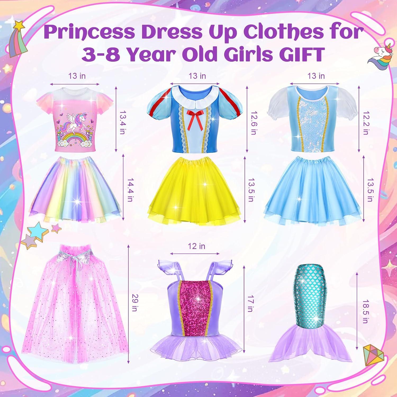 Vestido de Princesa para Niñas Tlooe - Disfraz 3-8 Años