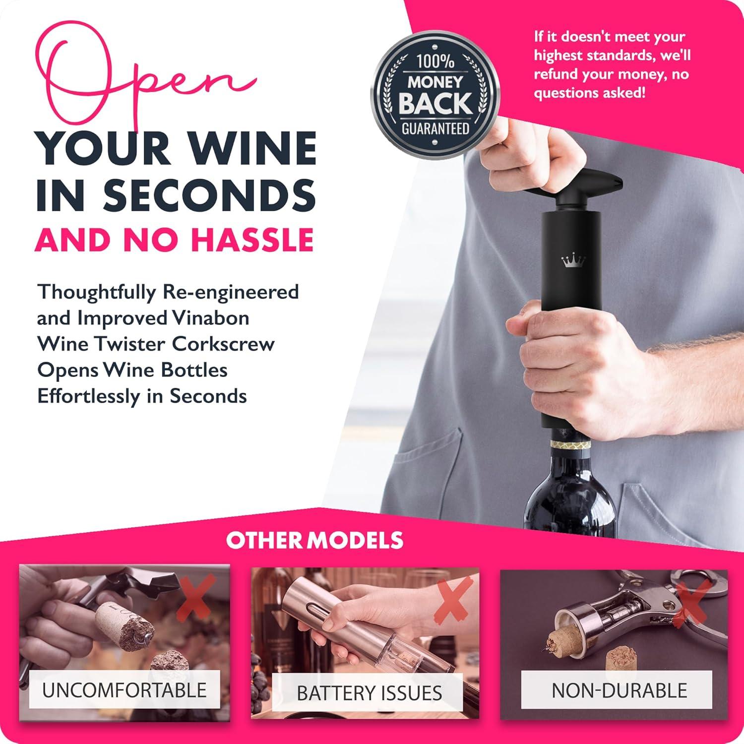 Abridor de Vino Auto-Extractor VINABON - Sacacorchos 2025