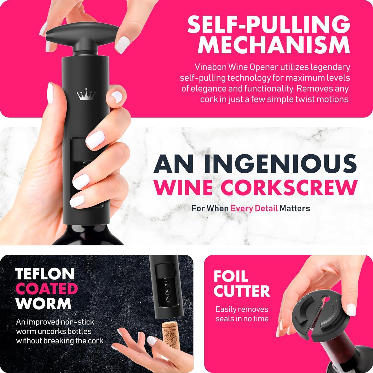 Abridor de Vino Auto-Extractor VINABON - Sacacorchos 2025