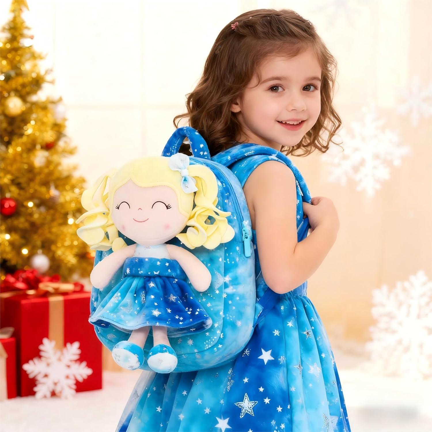 Mochila Gloveleya Azul con Estrellas para Niñas 22.86 cm