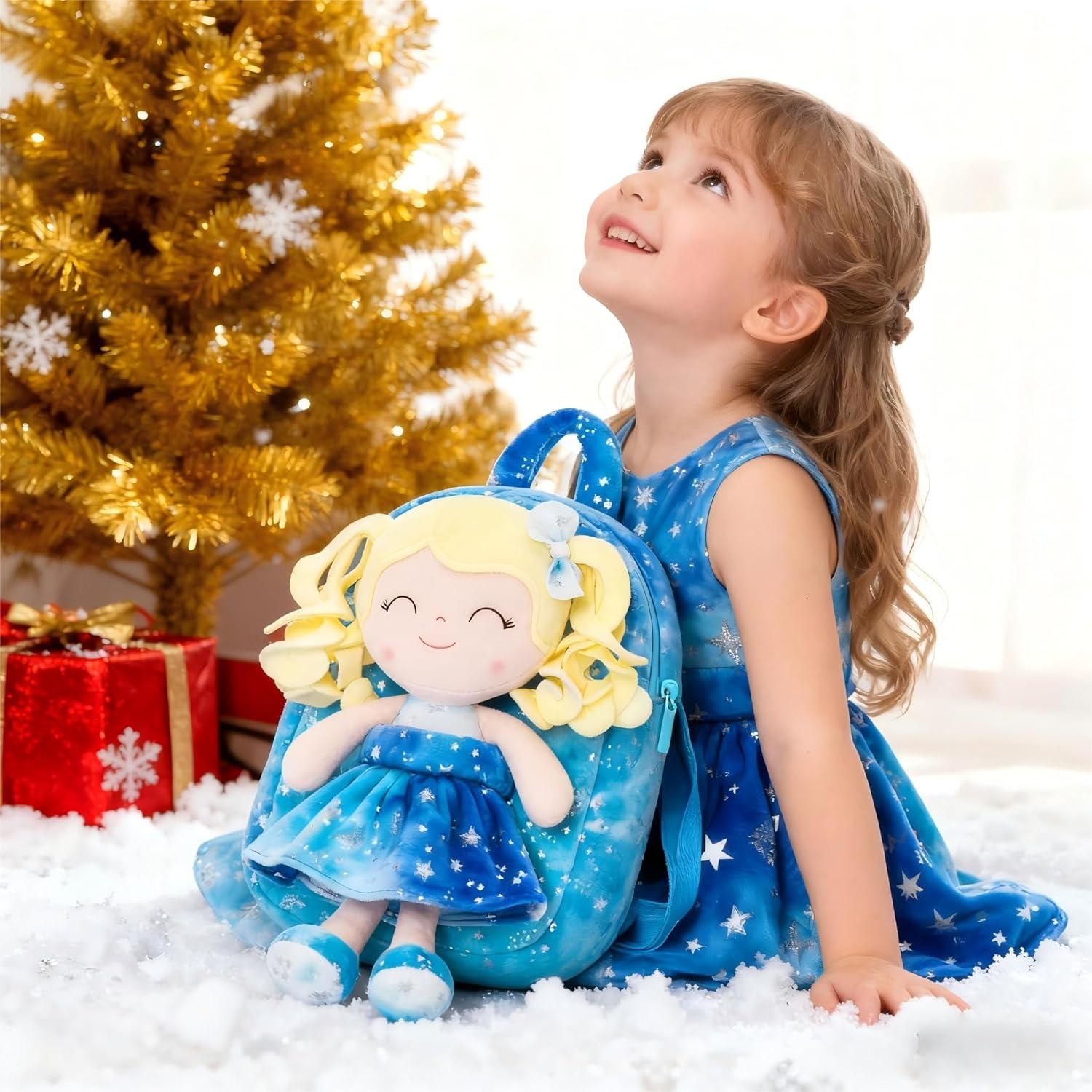 Mochila Gloveleya Azul con Estrellas para Niñas 22.86 cm