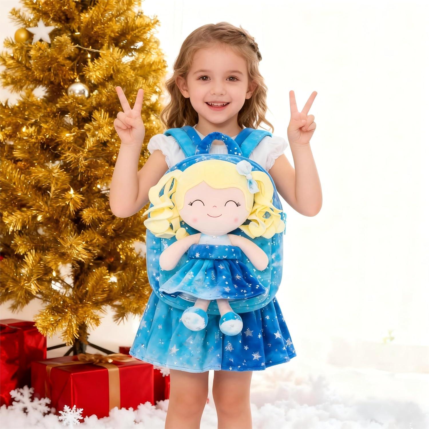 Mochila Gloveleya Azul con Estrellas para Niñas 22.86 cm