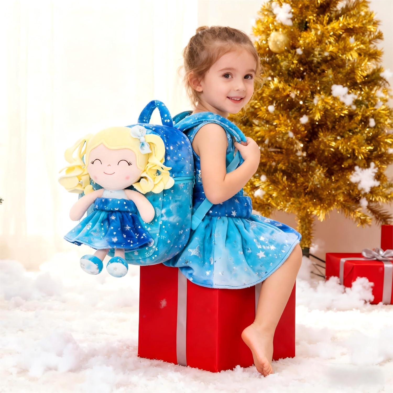 Mochila Gloveleya Azul con Estrellas para Niñas 22.86 cm