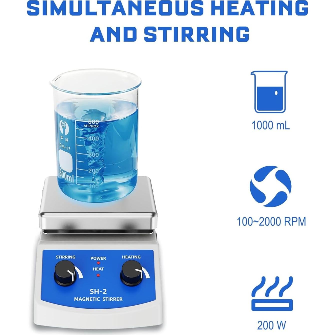 Placa Calentadora Magnética ANZESER SH-2 180W 271°C