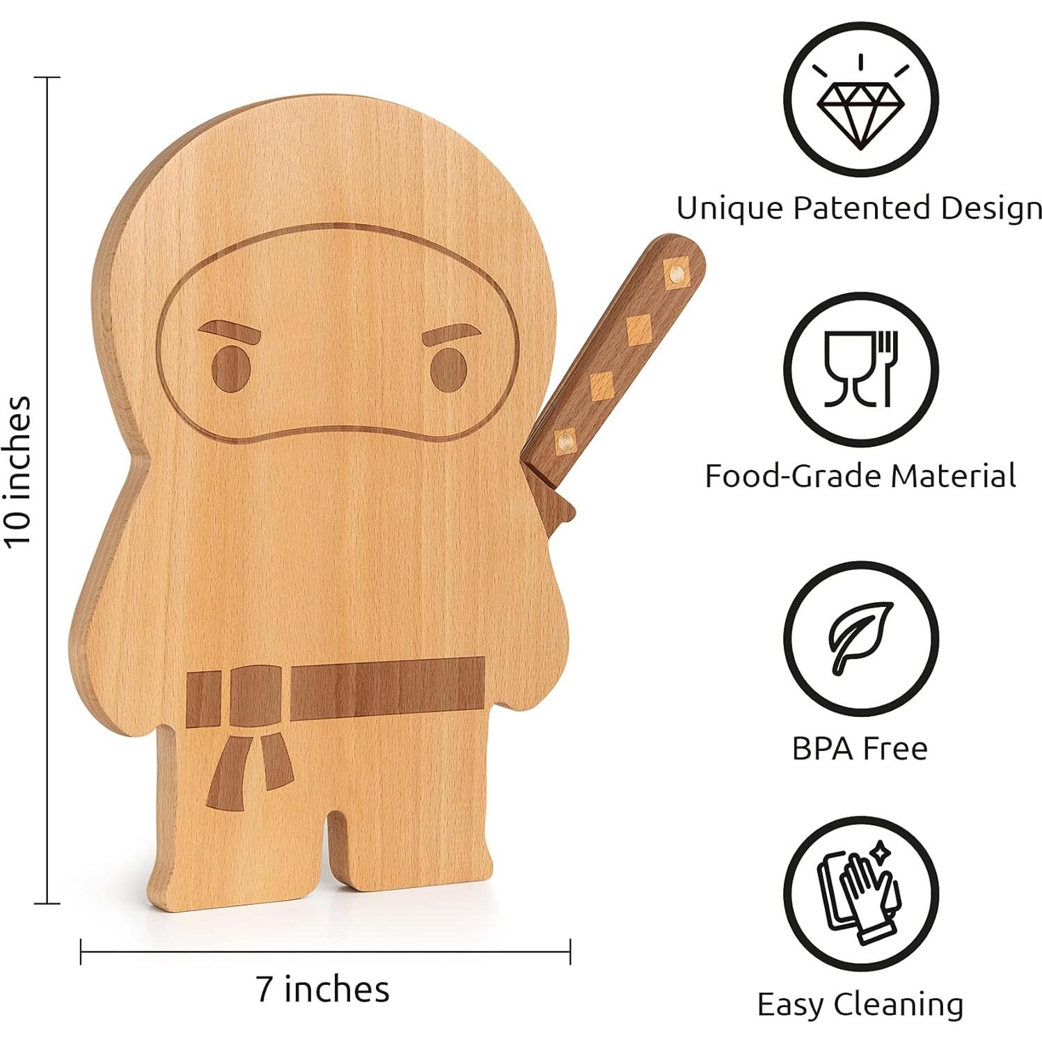 Tabla de Cortar Ninja OTOTO de Madera y Acero Inoxidable
