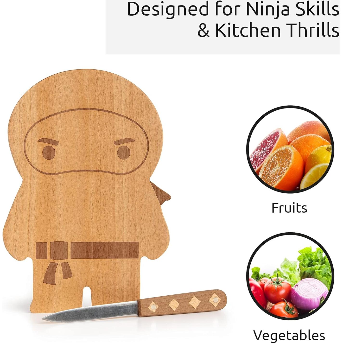 Tabla de Cortar Ninja OTOTO de Madera y Acero Inoxidable
