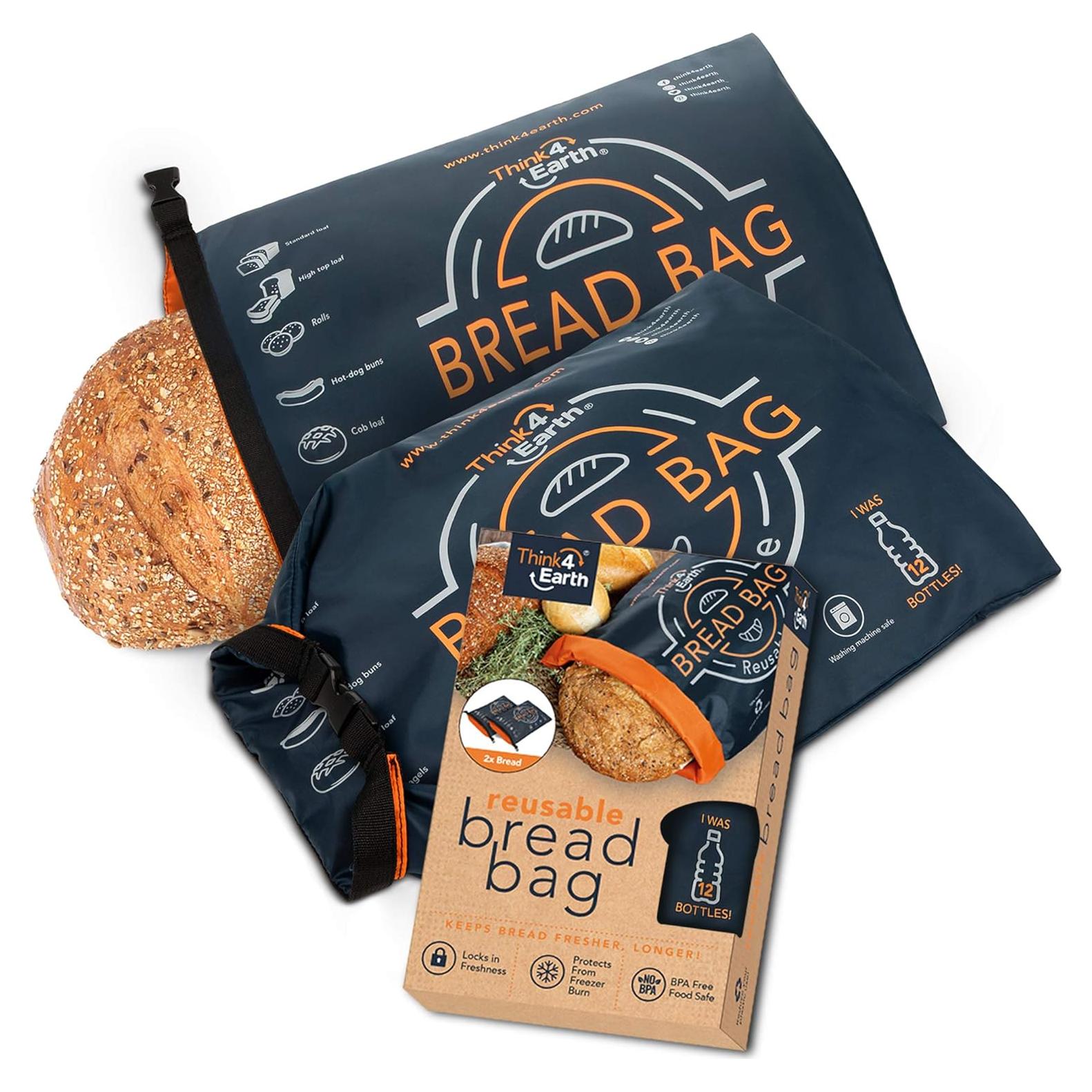 Bolsa de Pan Reutilizable Think4Earth - 2 Paquete Ecológica