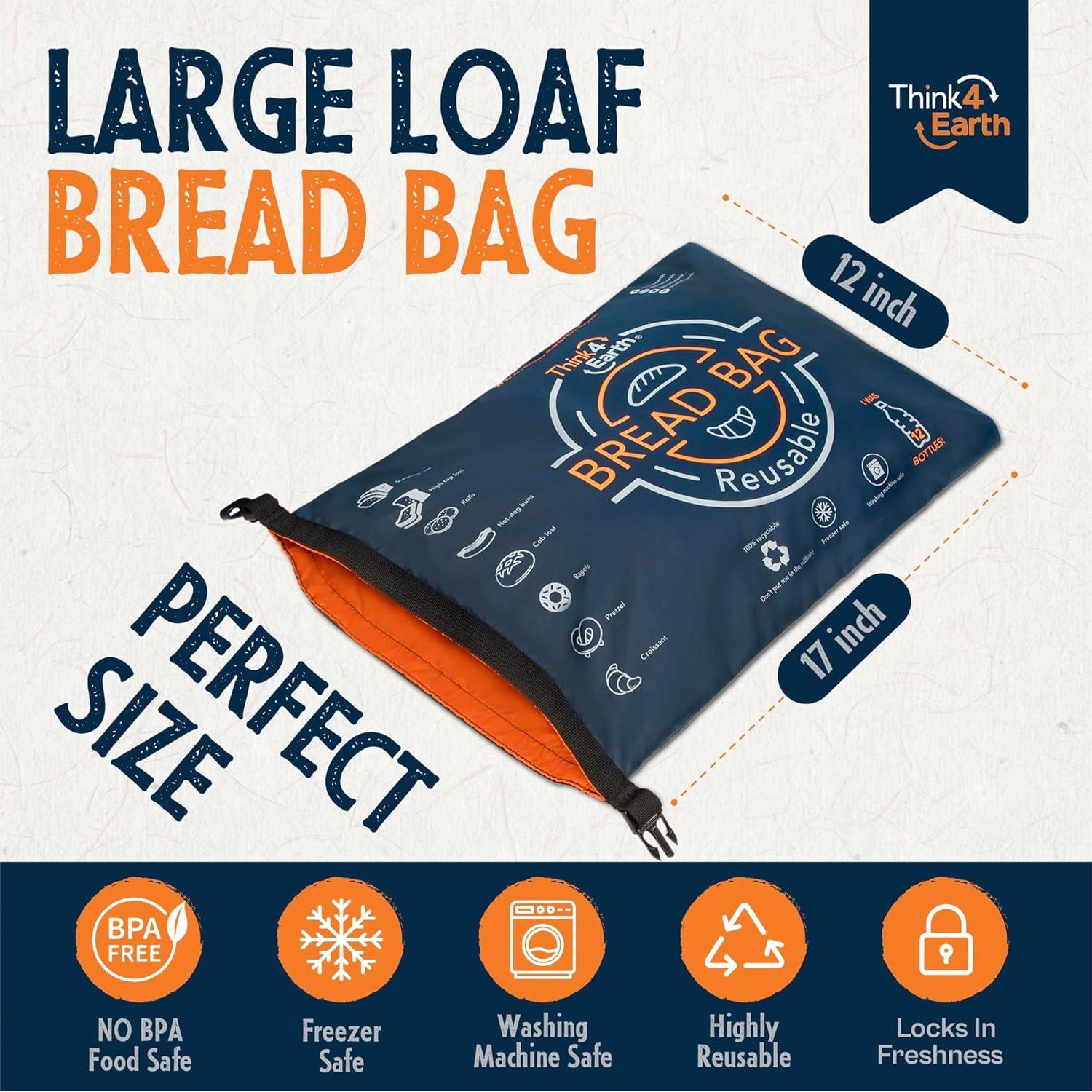 Bolsa de Pan Reutilizable Think4Earth - 2 Paquete Ecológica