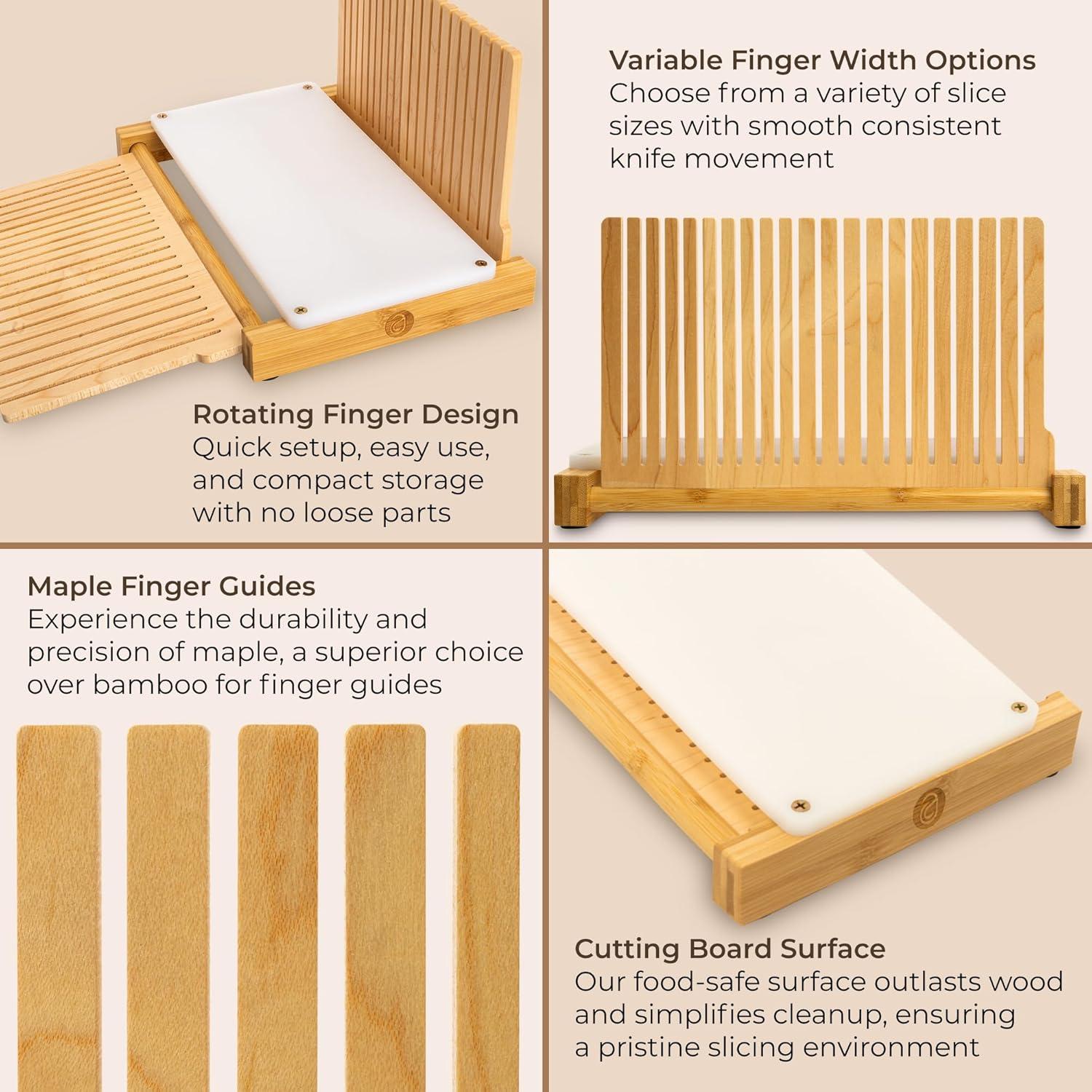 Cortador de Pan ABIOTO Plegable con Base HDPE y 4 Grosor