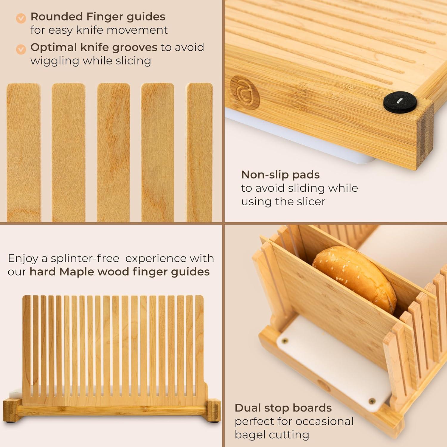 Cortador de Pan ABIOTO Plegable con Base HDPE y 4 Grosor