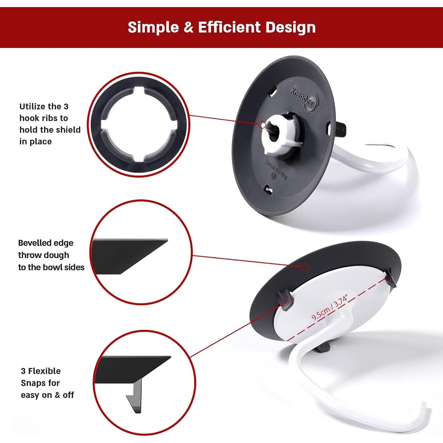 Protector de Gancho para Masa KitchenAid - Rojo