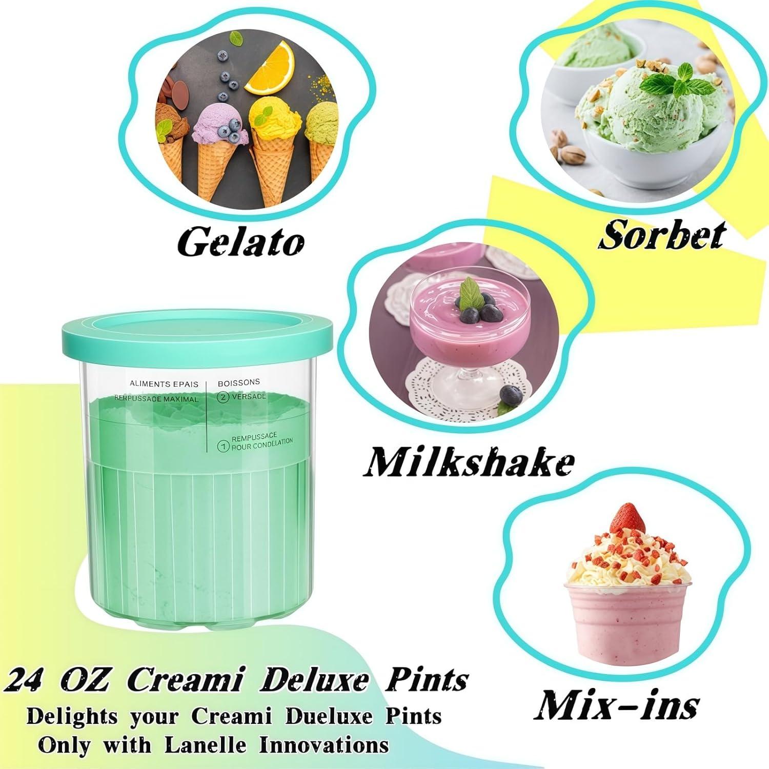 Pints de Helado Ninja Creami Deluxe 24 oz 2 Pack Azul/Amarillo