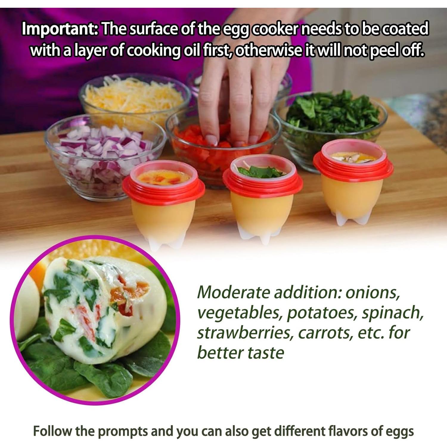 Cocinador de Huevos Duro KINKIMISTINA 6 Piezas Antiadherente