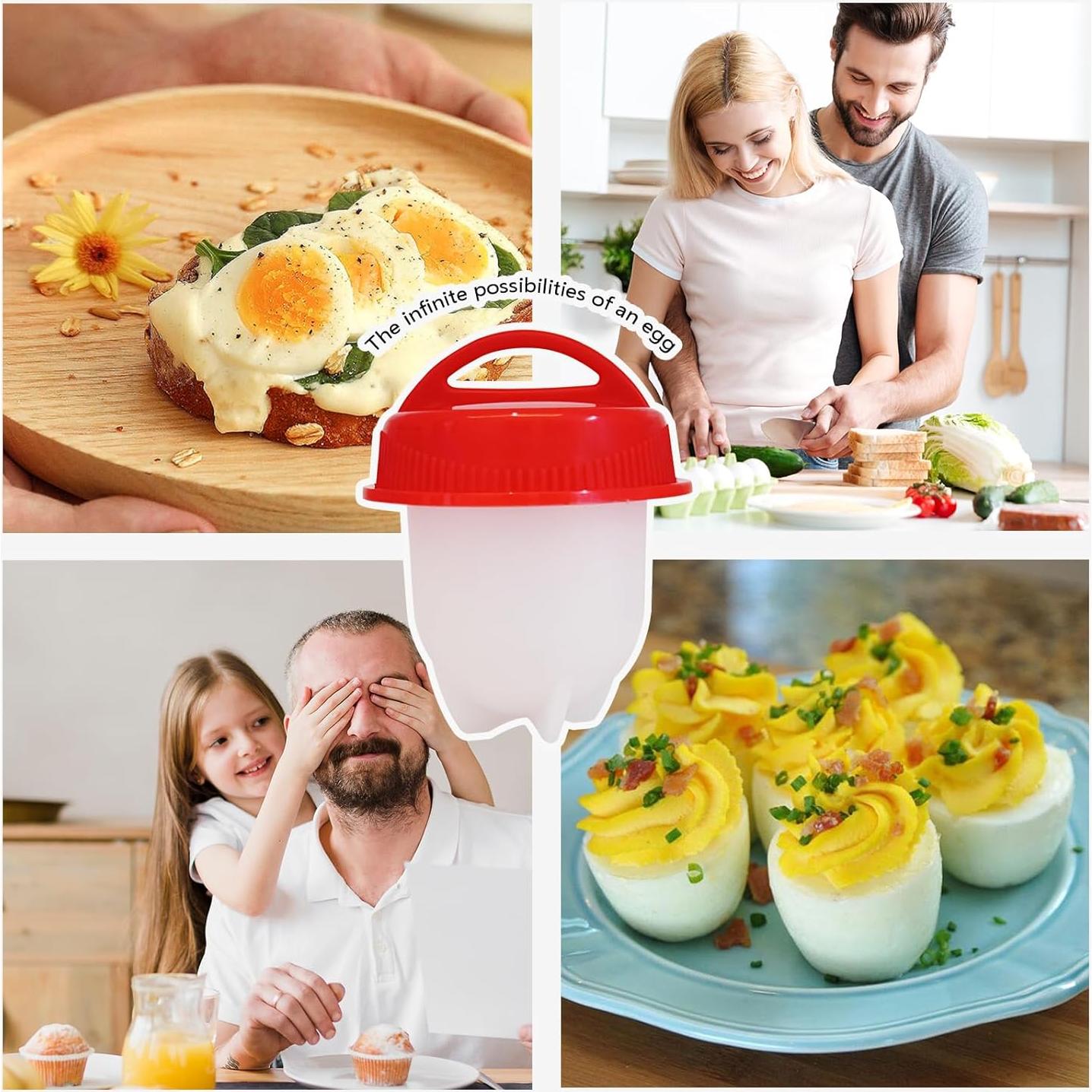 Cocinador de Huevos Duro KINKIMISTINA 6 Piezas Antiadherente