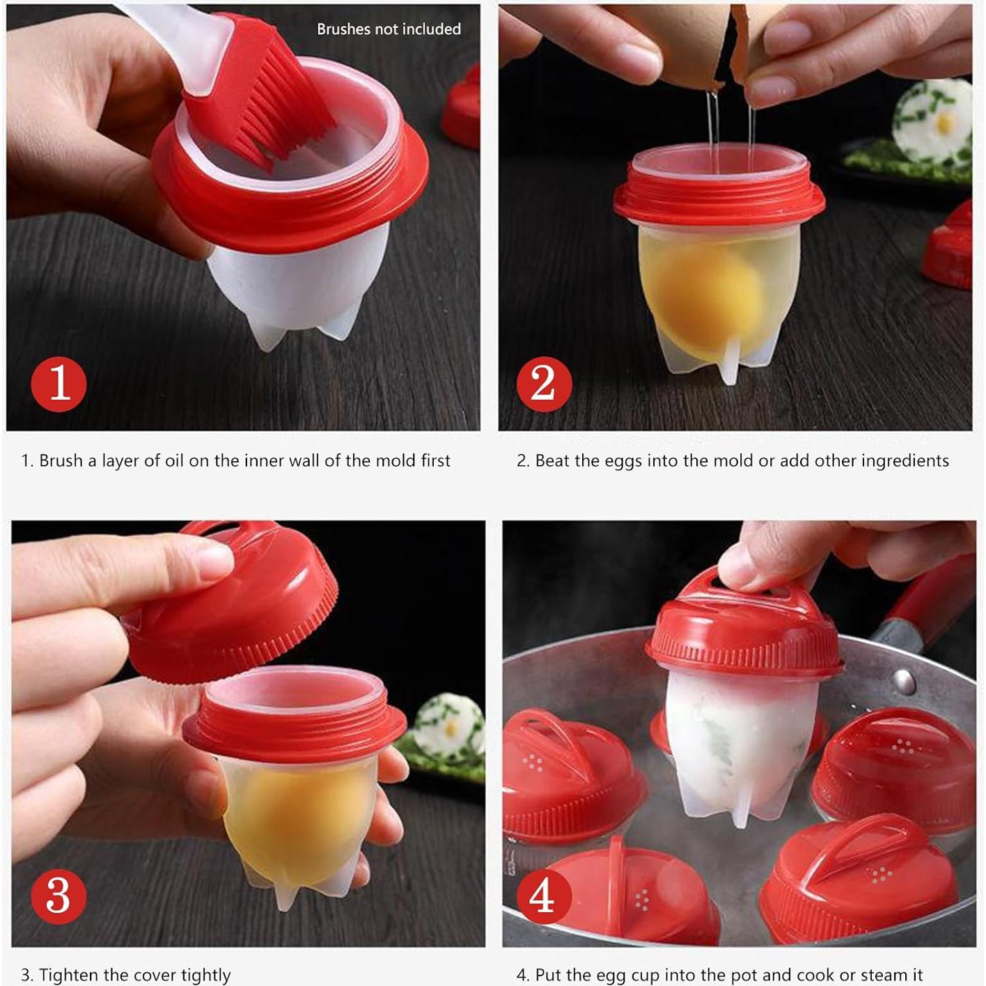 Cocinador de Huevos Duro KINKIMISTINA 6 Piezas Antiadherente