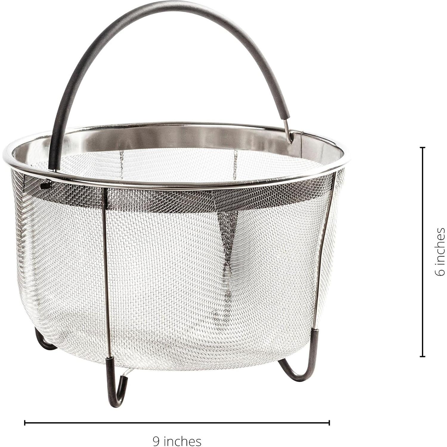 Cesta de Vapor Acero Inoxidable 8QT Prepmen para Instant Pot