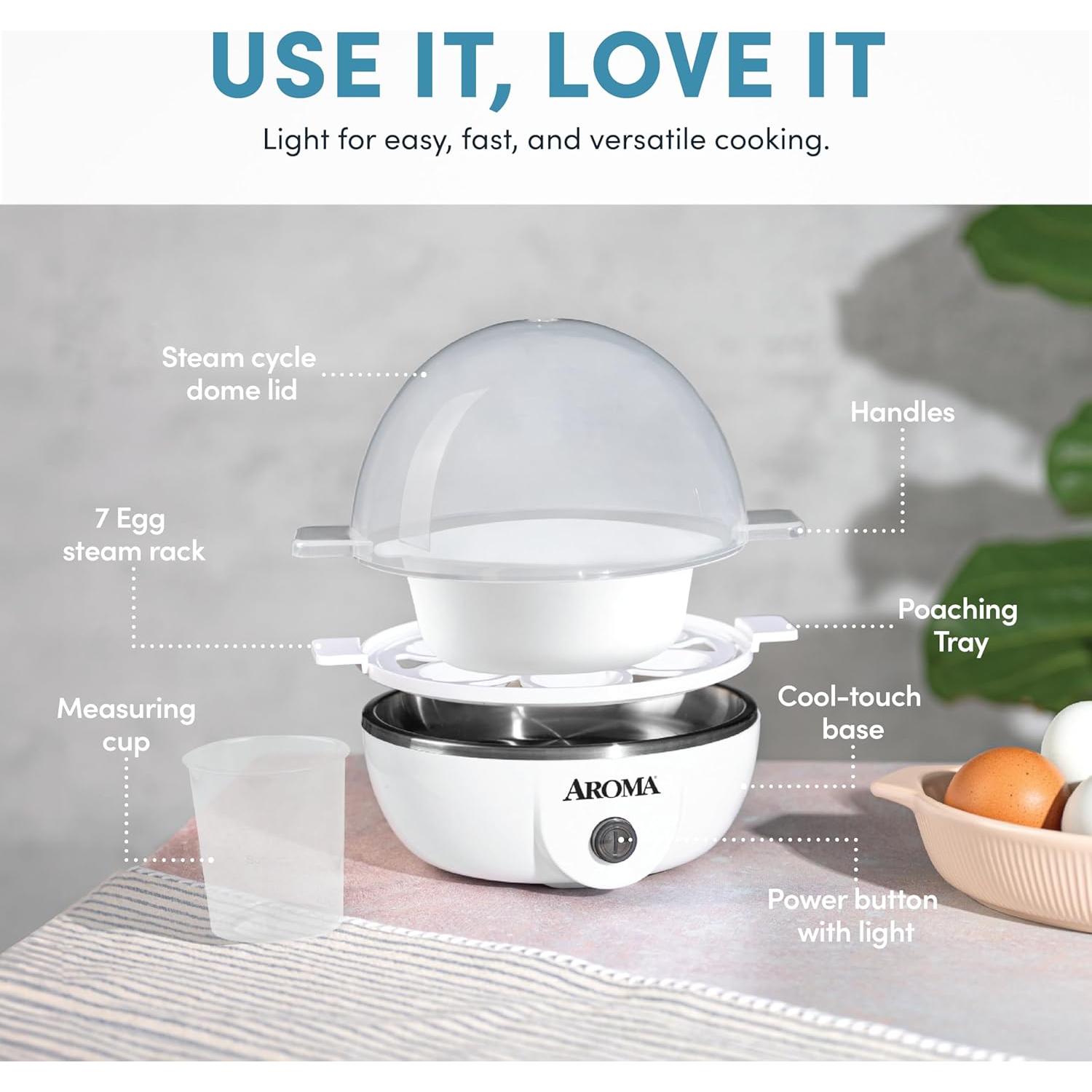 Cocedor de Huevos Eléctrico Aroma AEB-807 XL para 7 Huevos