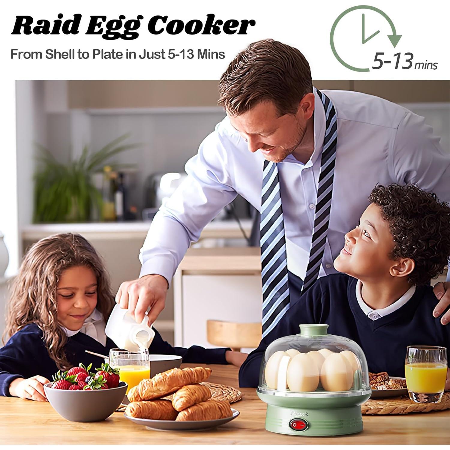 Cocedor de Huevos Macook Eléctrico Verde 7 Huevos Automático