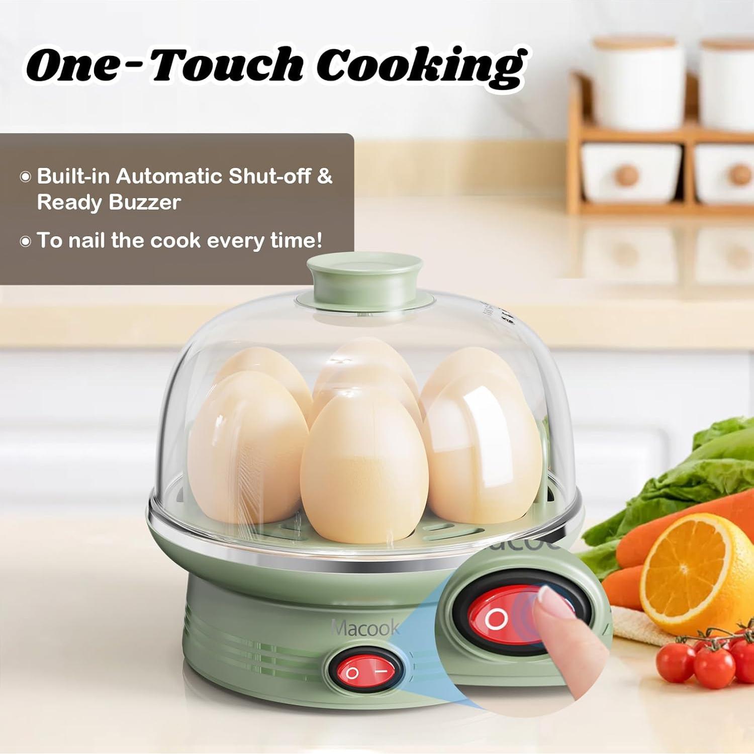 Cocedor de Huevos Macook Eléctrico Verde 7 Huevos Automático