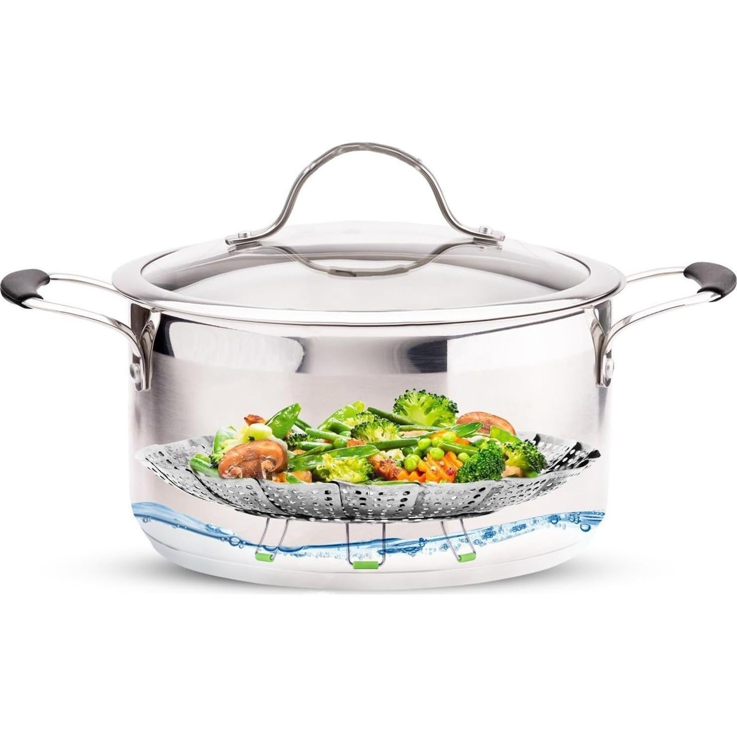 Cesta de Vapor Consevisen Acero Inoxidable 12.95 a 22.86 cm