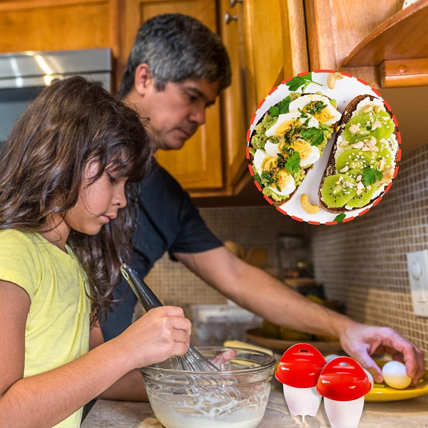 Cocedor de Huevos JJYHEHOT 6 Piezas Silicona Antiadherente