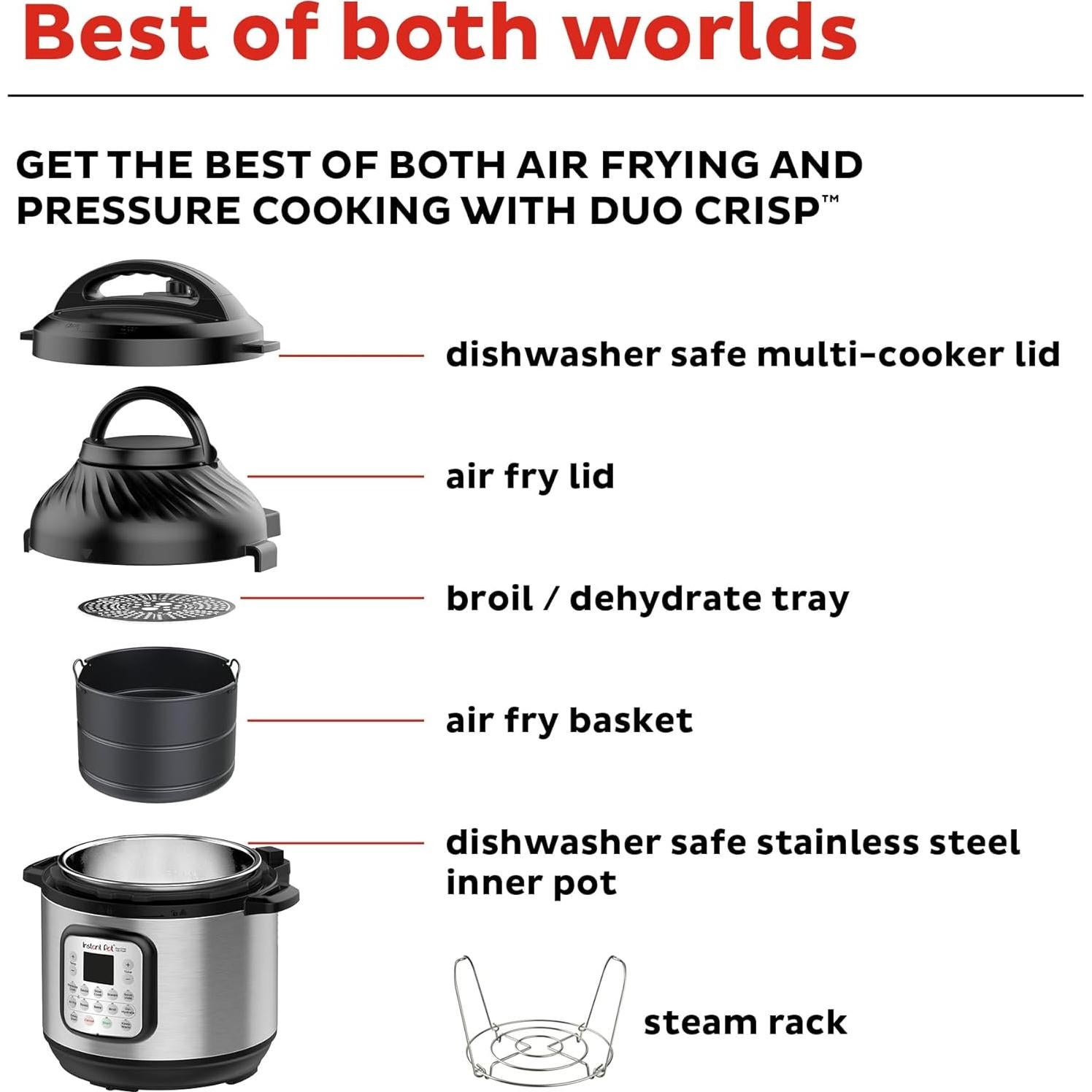 Olla de Presión Instant Pot Duo Crisp 8QT 11 en 1