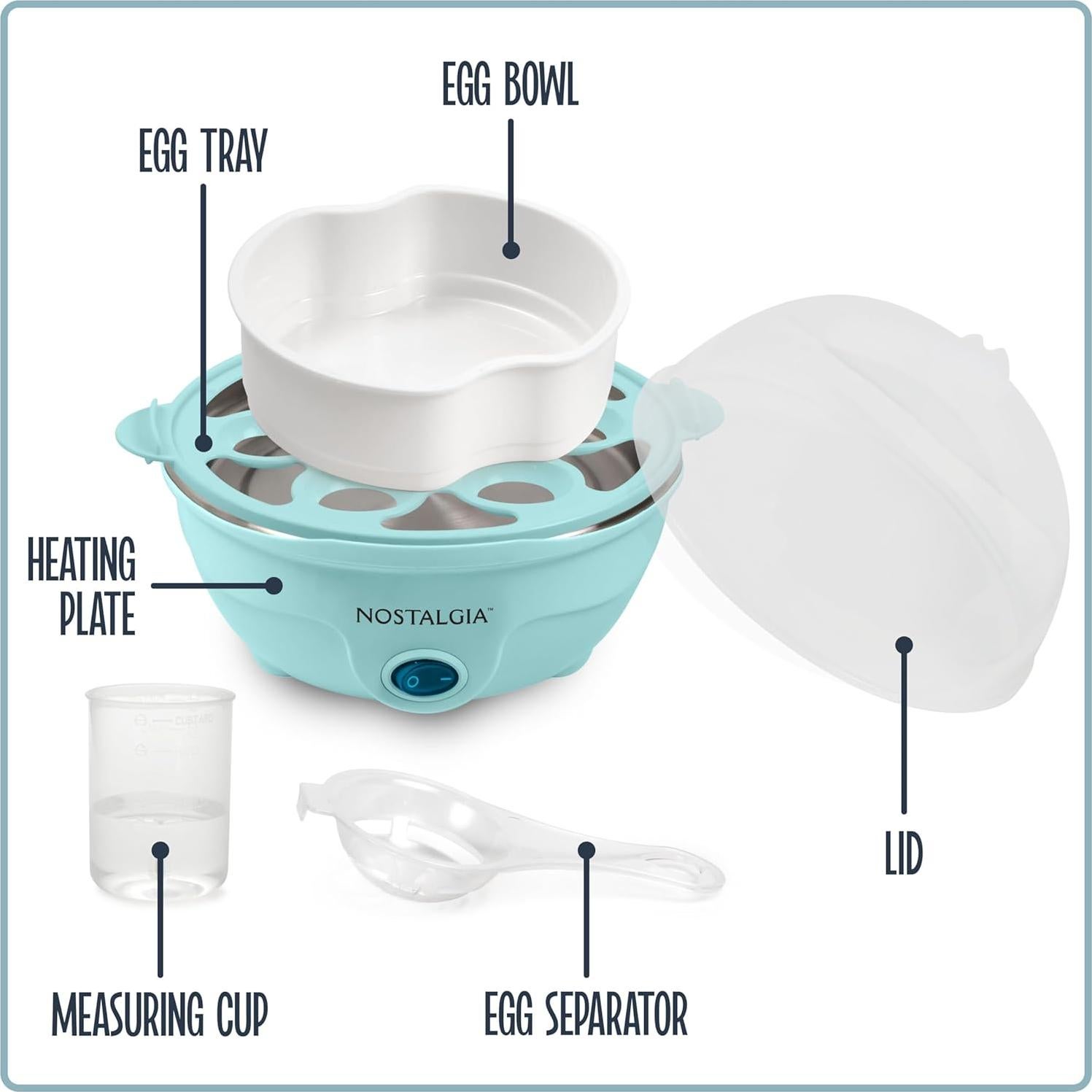 Cocinador de Huevos Nostalgia EC7AQ 7 Huevos Aqua
