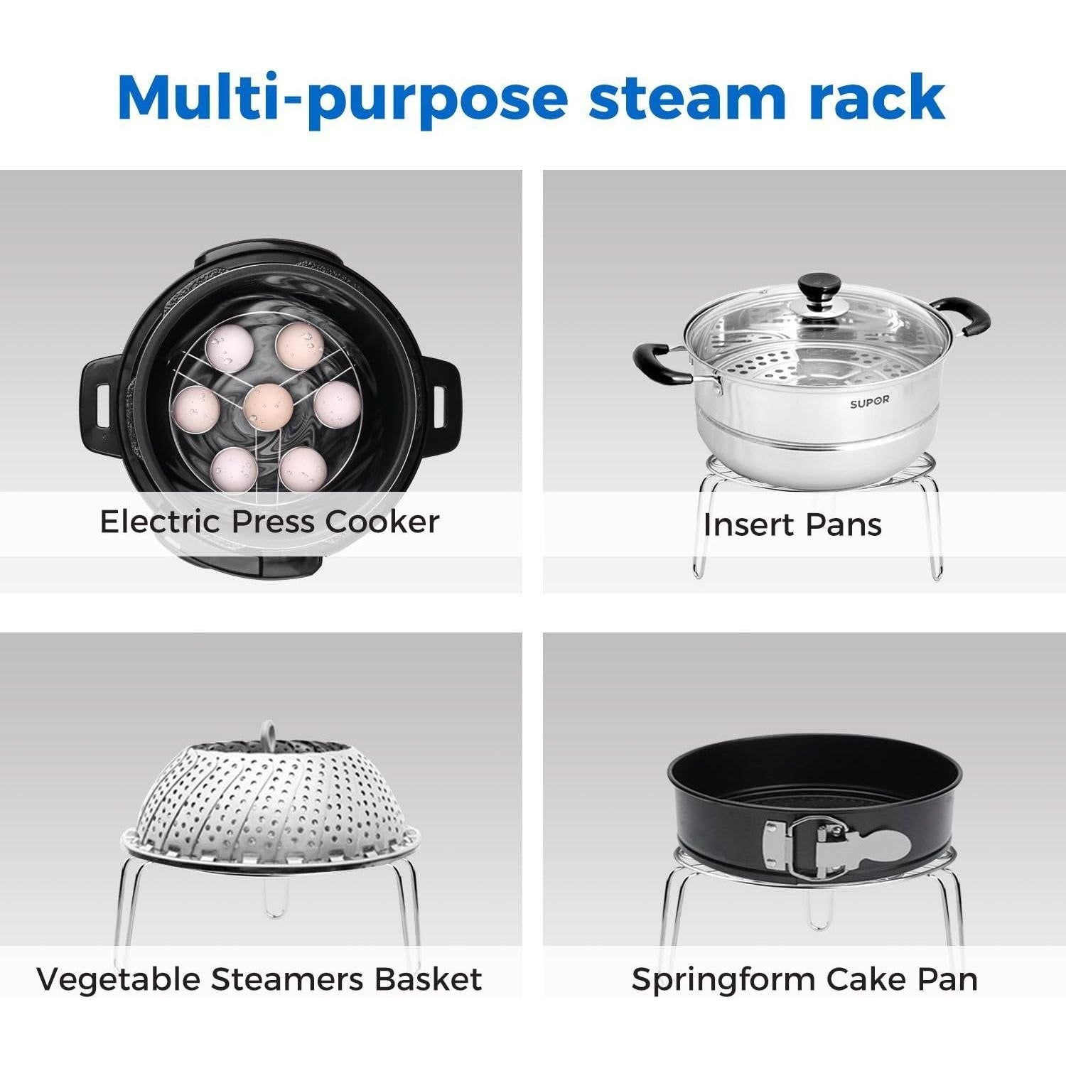 Soporte de Vapor Konrisa Acero Inoxidable 3 en 1 para Cocción