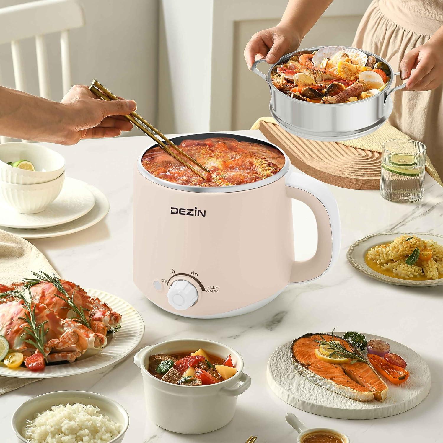 Olla Caliente Eléctrica DEZIN 1.6L con Vaporera y Control