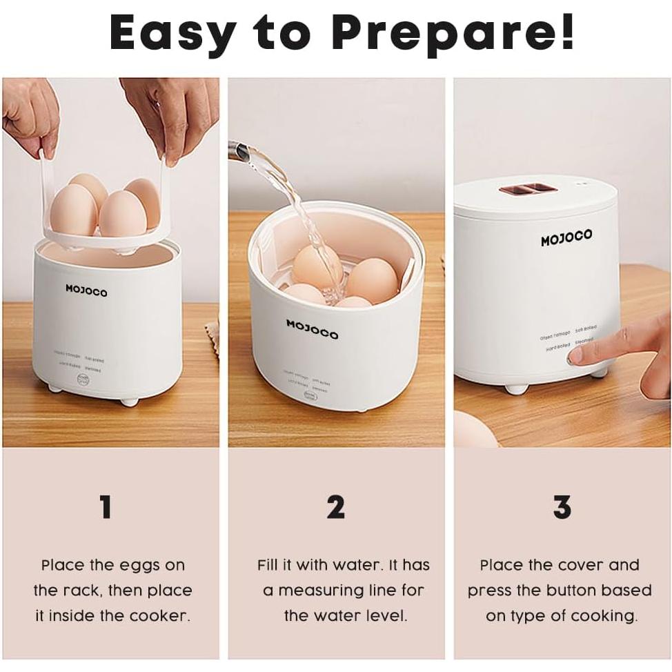 Cocedor de Huevos MOJOCO MTJ-T01 Eléctrico 14 Huevos
