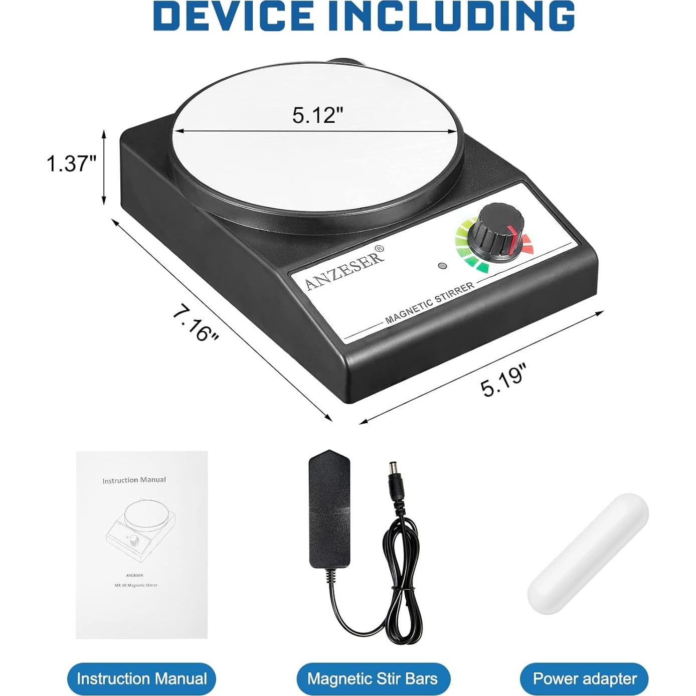 Agitador Magnético ANZESER MX-3K 3000RPM 3L