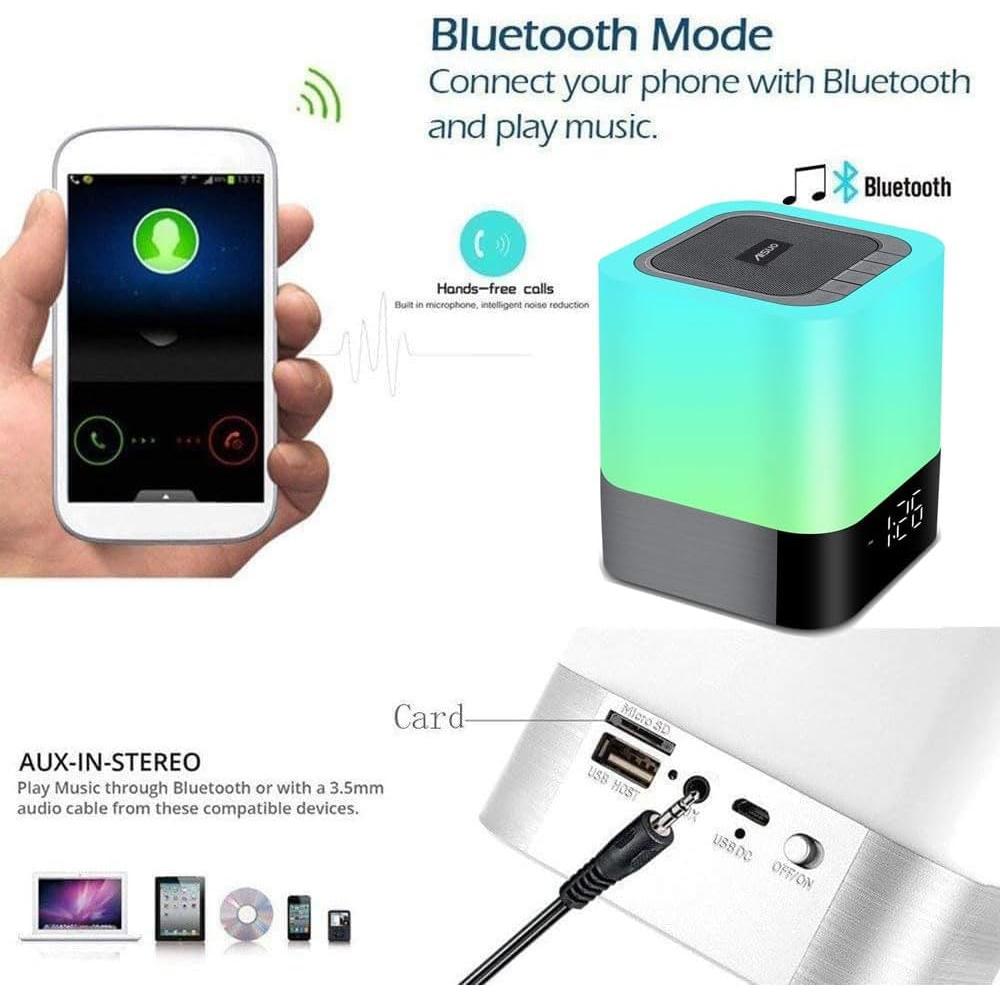 Aisuo Lámpara Nocturna 5 en 1 con Altavoz Bluetooth DY28