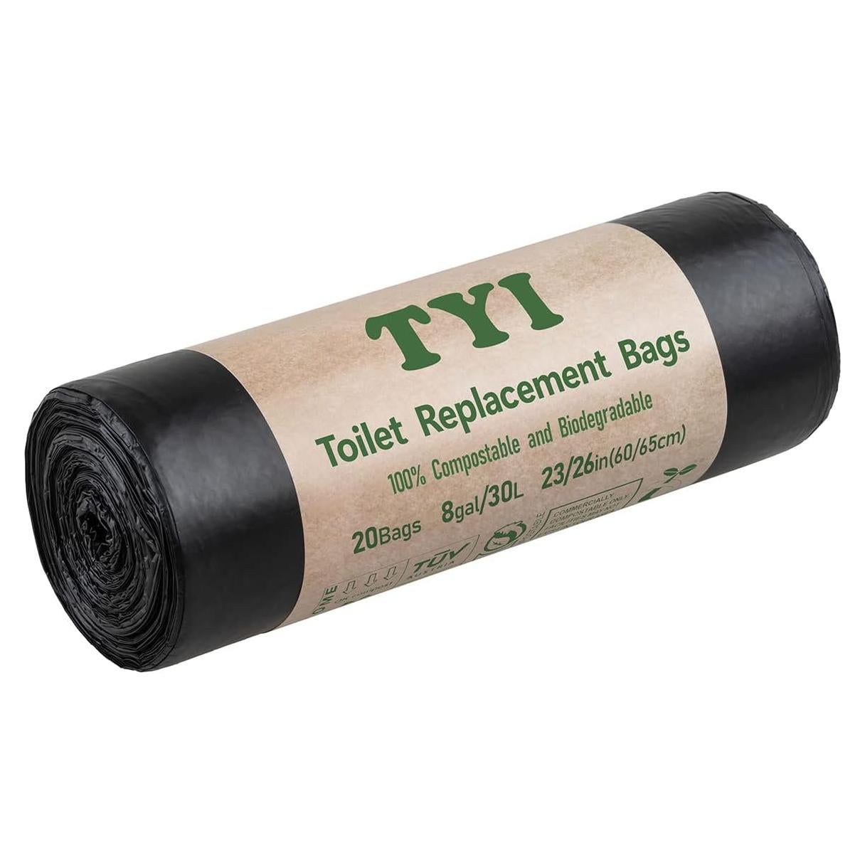 Bolsas de Inodoro Portátiles TYI 20 Pzas 30 Litros Biodegradables