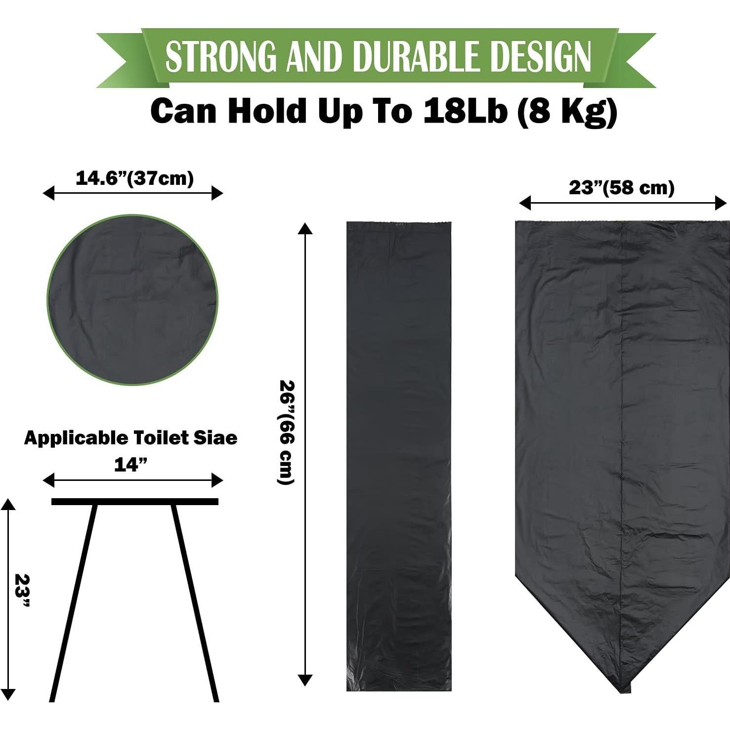 Bolsas de Inodoro Portátiles TYI 20 Pzas 30 Litros Biodegradables