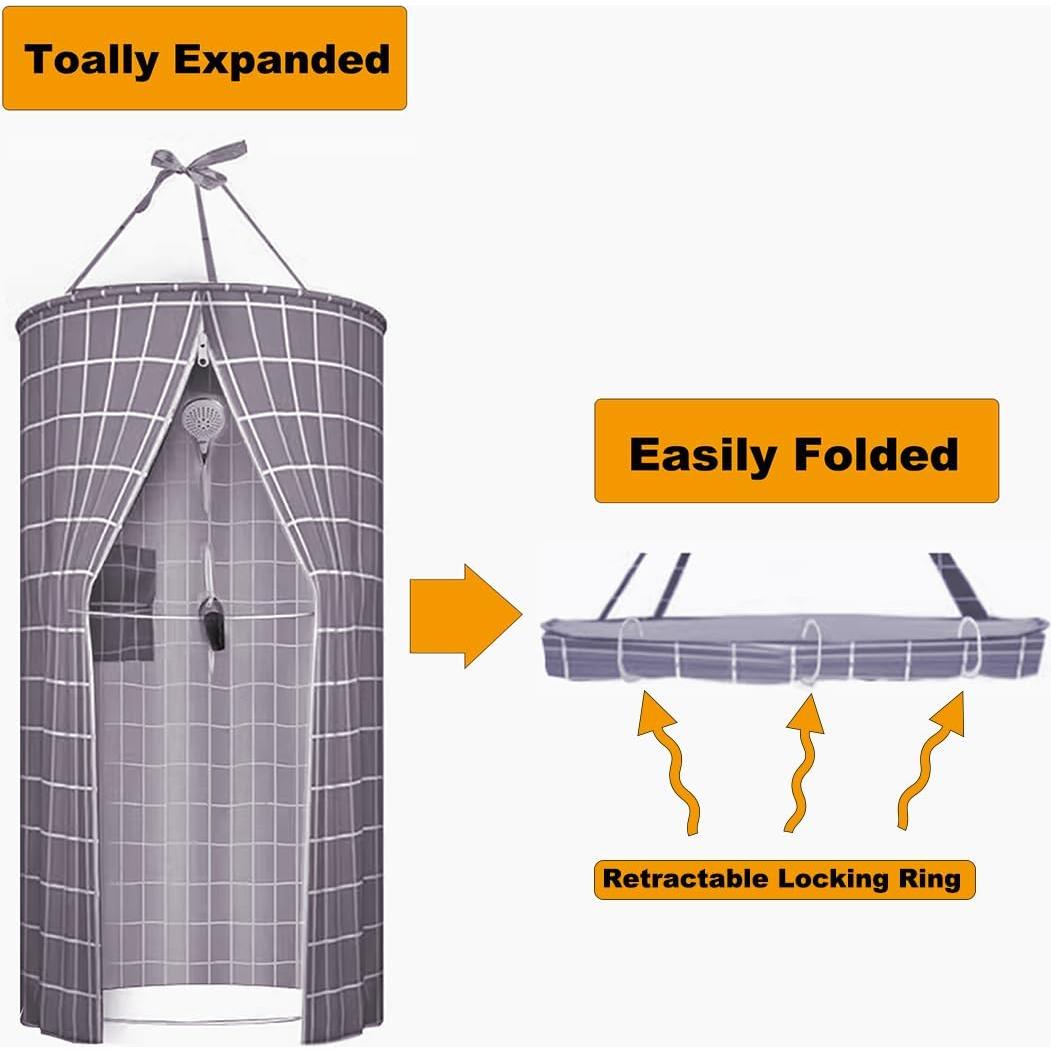 Cortina de Ducha Redonda ZVOBUEI 100x200 cm Impermeable
